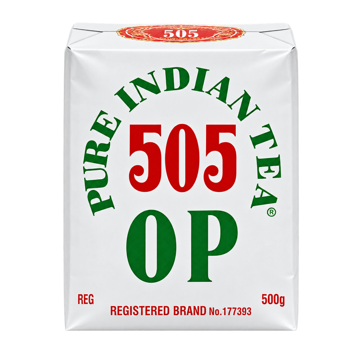 505 Pure Indian OP Loose Leaf Black Tea 500g front transparent product image