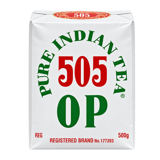 505 Pure Indian OP Loose Leaf Black Tea 500g front transparent product image