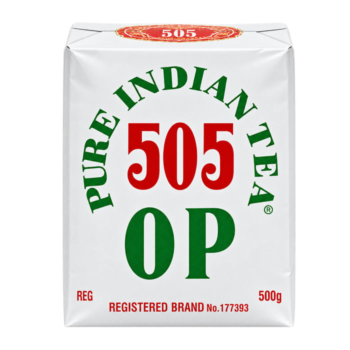 505 Pure Indian OP Loose Leaf Black Tea 500g front transparent product image