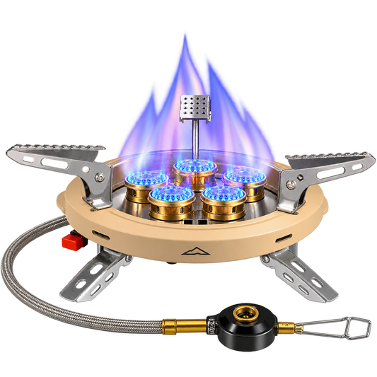 موقد غاز بـ 5 شعلات من Camping Family، موديل CM-38545، بقوة 16,000 واط