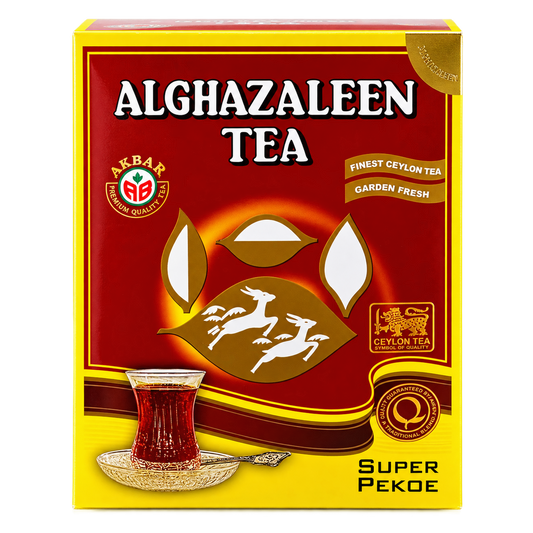 Alghazaleen Super Pekoe Tea 400g red yellow box front