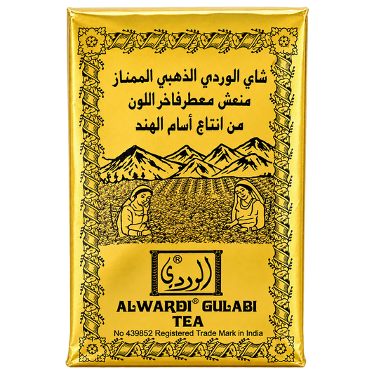 Alwardi Gulabi Tea 500g golden pouch front view