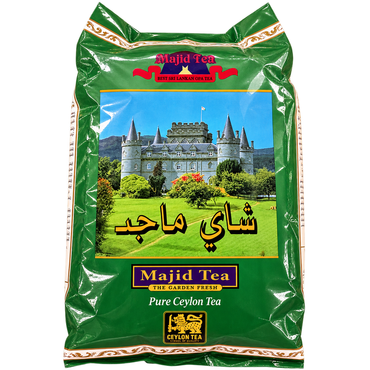 Majid Tea Best OPA Pure Ceylon Tea 500g green pack front